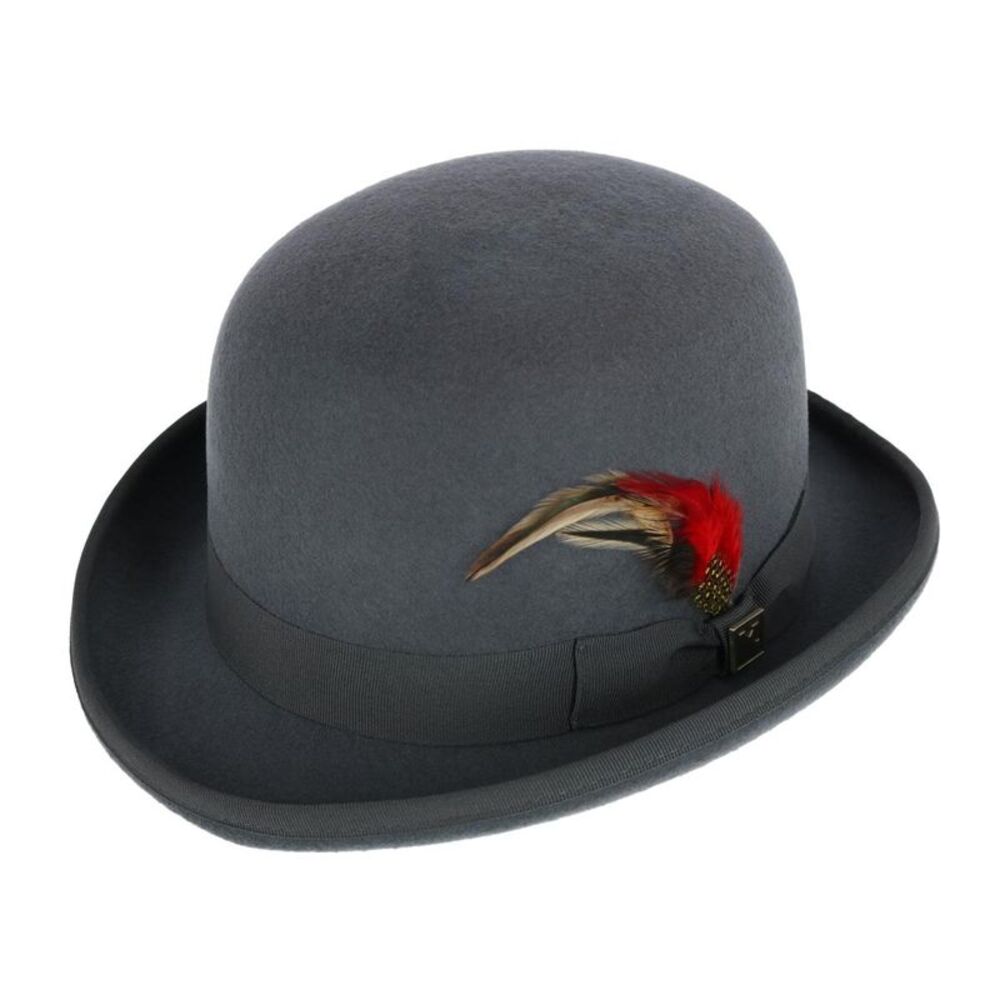 Kenny K Men's Wool High Derby Hat with Grosgrain Hatband